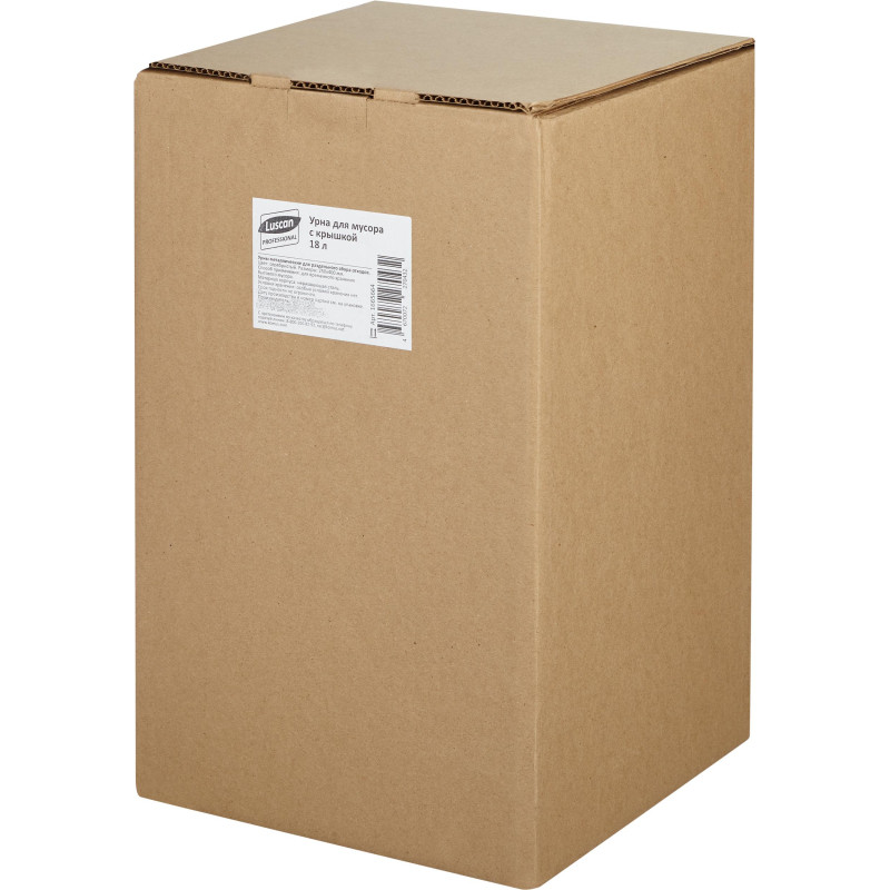 Ведро мусорное (урна) с качающ.крышкой нерж.сталь Luscan Professional 18л