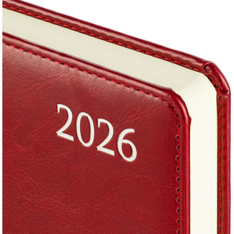 Ежедневник датированный 2026 Attache А5, 168л, 138x213мм, под кожу бордовый