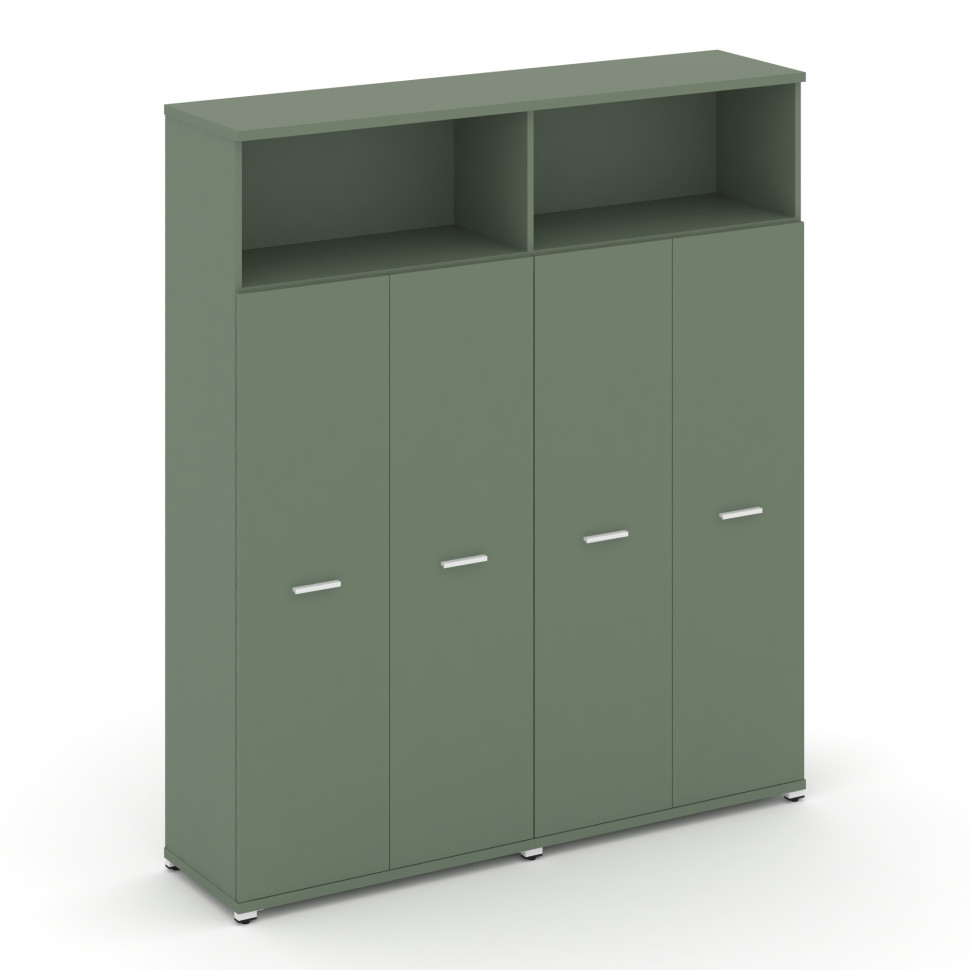 Concept Шкаф 2 широкие секции, 5 ниш CN.STS-526 W Кобо/Металл Белый 1668*420*1922