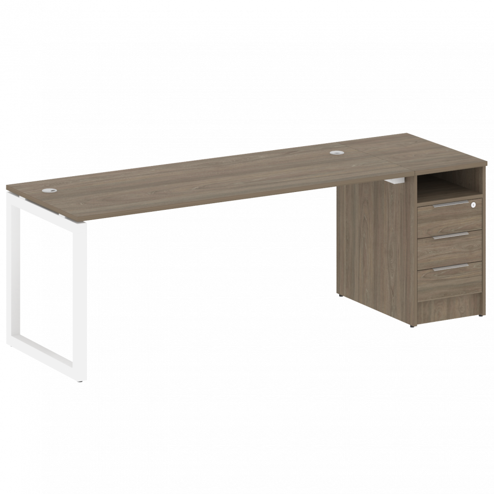 Metal System Quattro Рабочая станция с тумбой на О-образном м/к 50БО.РС-СТП-1.5 Вяз Благородный/Мета Metal System Quattro Рабочая станция с тумбой на О-образном м/к 50БО.РС-СТП-1.5 Вяз Благородный/Мета