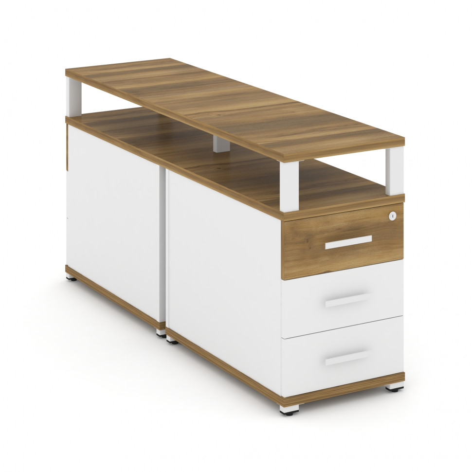 Concept Тумба двухсторонняя приставная 3 ящ. с надставкой. CN.DTGP-001 W Сандал Янтарный/Белый Брилл Concept Тумба двухсторонняя приставная 3 ящ. с надставкой. CN.DTGP-001 W Сандал Янтарный/Белый Брилл