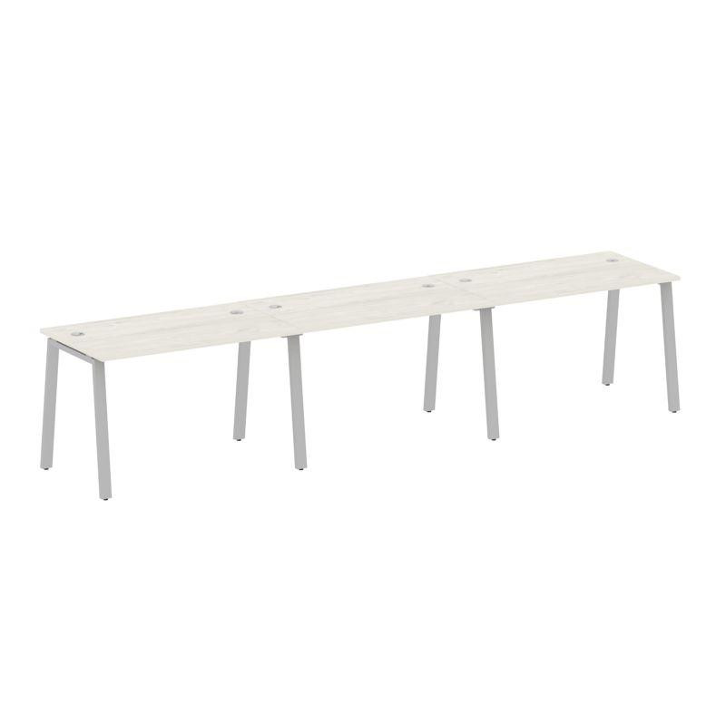 Metal System Рабочая станция на 3 места на А-образном м/к БА.СМ-3.2 Дуб Наварра/Металл Серый 3600*72