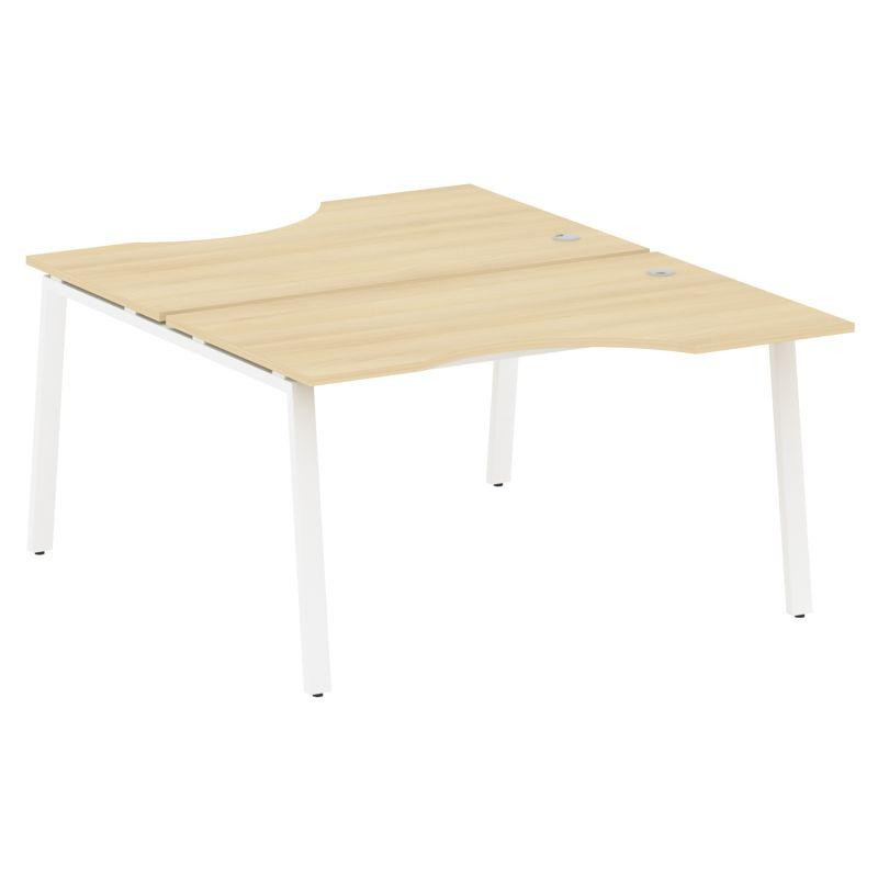 Metal System Рабочая станция криволинейная на А-образном м/к БА.РАС-СА-2.2 Акация Лорка/Металл Белый