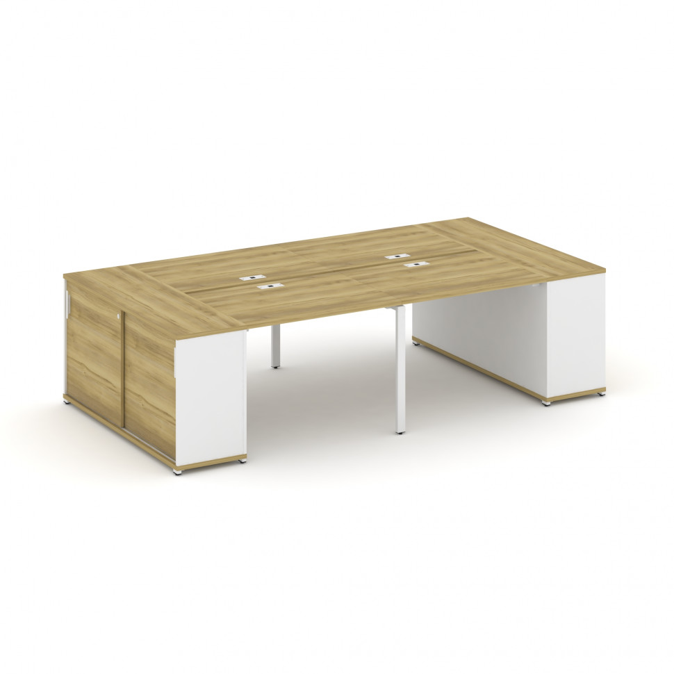 Concept Рабочая станция с опорными шкафами-купе CN.DRS-277 W Дуб Винченцо/Белый Бриллиант/Металл Бел