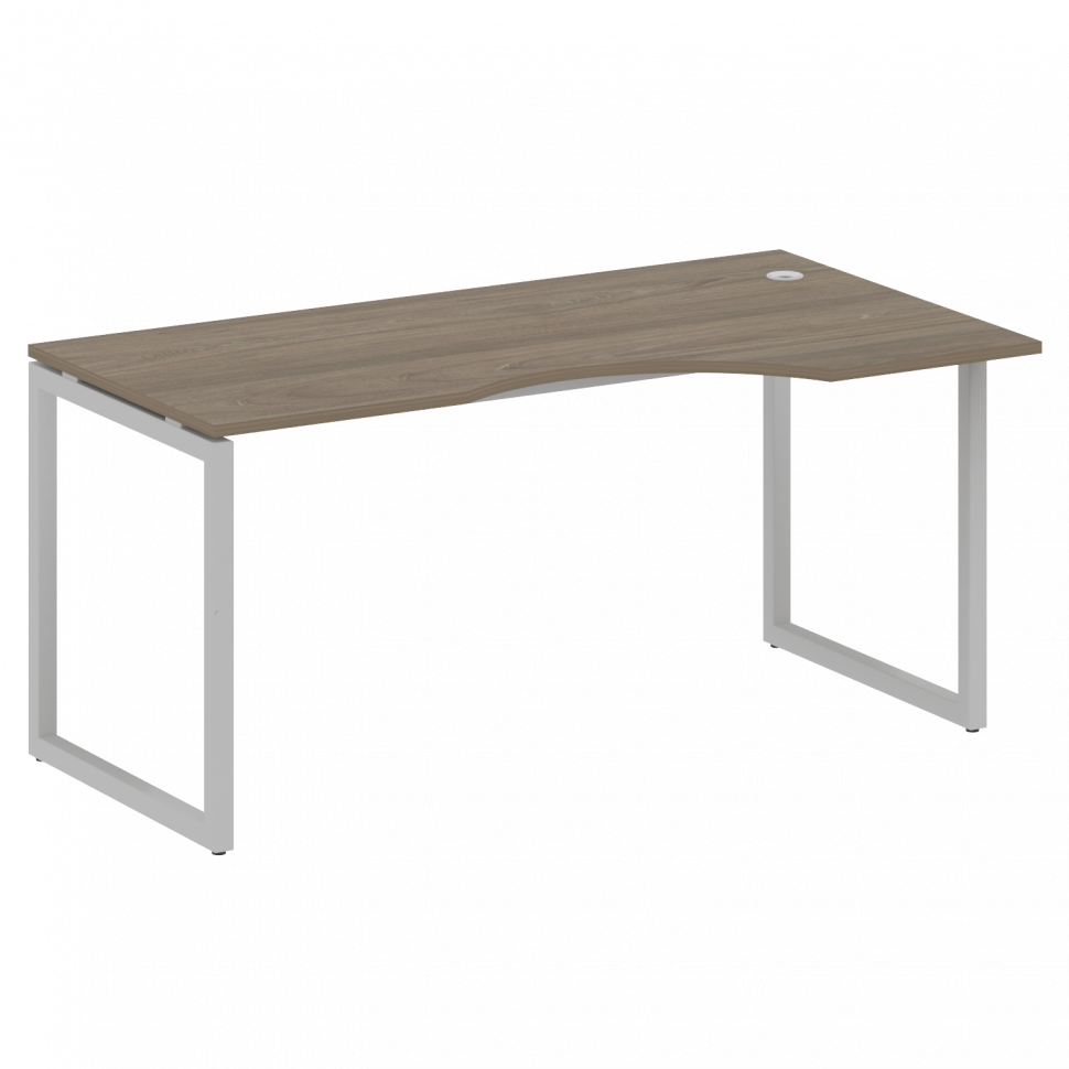 Metal System Quattro Стол криволинейный правый на О-образном м/к 40БО.СА-1 (R) Вяз Благородный/Метал