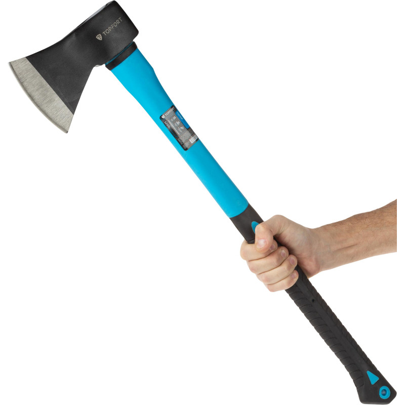Топор 1250 г из углеродистой стали TOPFORT фибергласовое топорище