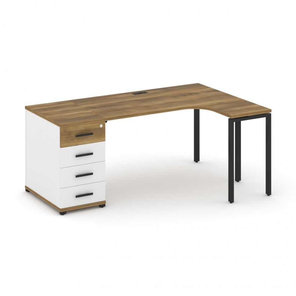 Concept Стол эргономичный CN.SA-401(R) B Сандал Янтарный/Белый Бриллиант/Металл Черный 1800*1180*750 Concept Стол эргономичный CN.SA-401(R) B Сандал Янтарный/Белый Бриллиант/Металл Черный 1800*1180*750