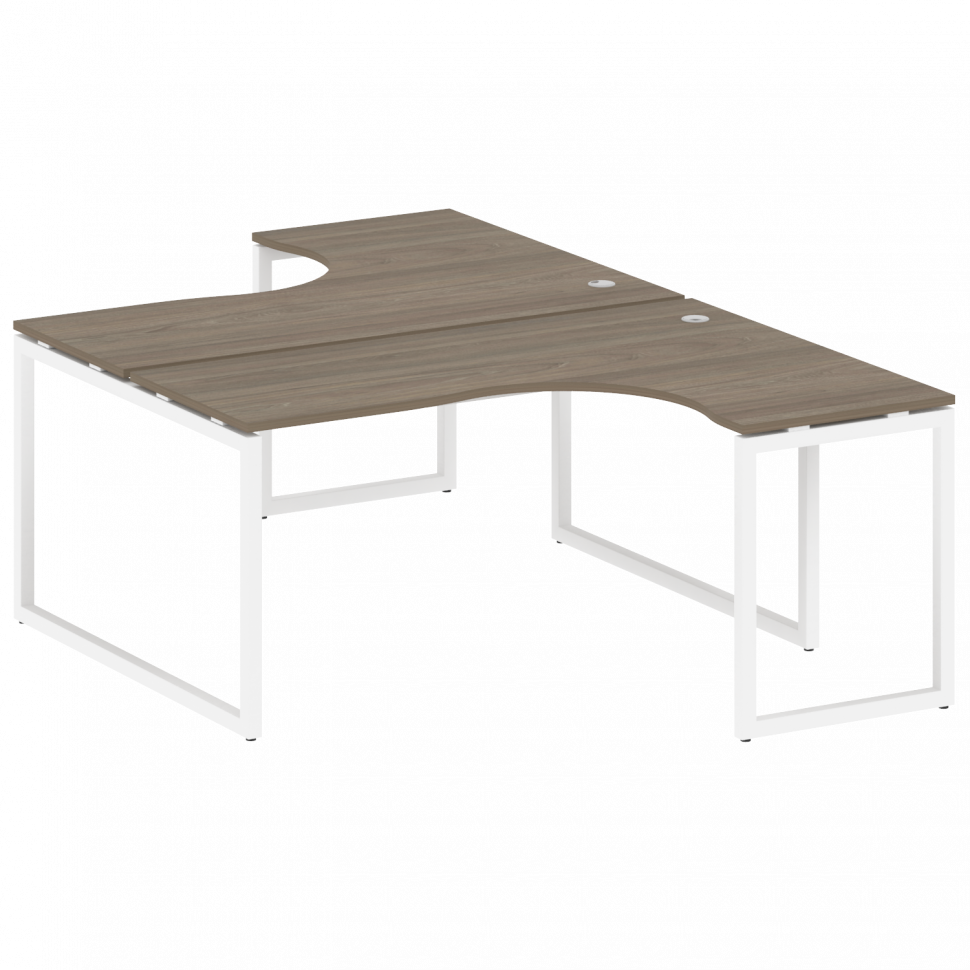 Metal System Quattro Рабочая станция криволинейная на О-образном м/к 40БО.РАС-СА-2.4 Вяз Благородный