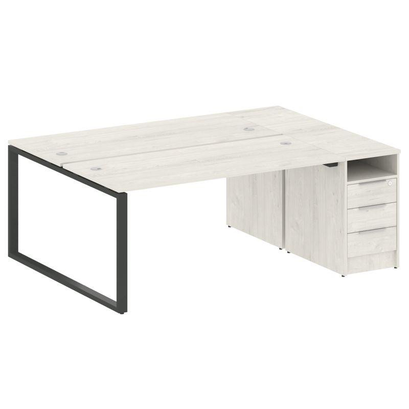 Metal System Рабочая станция с тумбой на О-образном м/к БО.РС-СТП-2.4 Дуб Наварра/Металл Антрацит 20