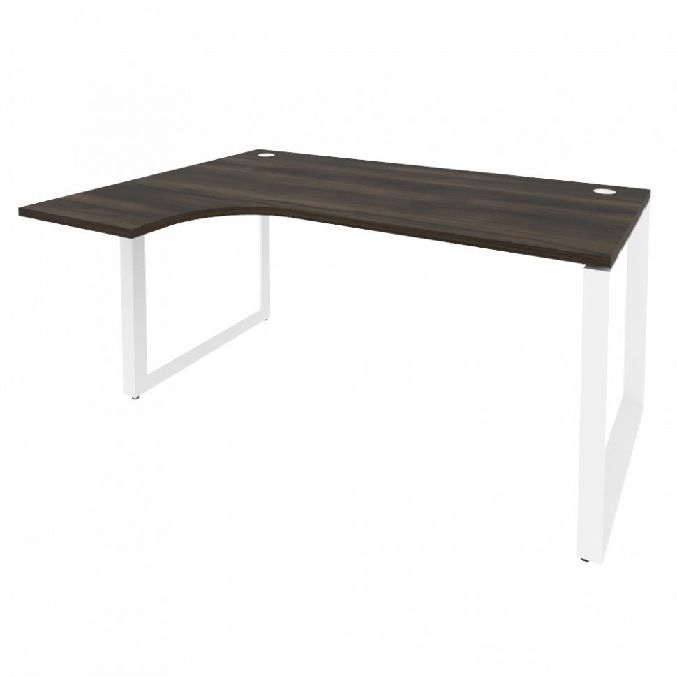 Onix Стол эргономичный левый на О-образном м/к O.MO-SA-4 (L) Дуб Мали/Металл Белый 1580*1180*750 (80