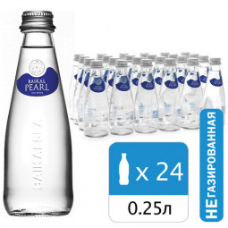 Вода негазированная минеральная BAIKAL PEARL (Жемчужина Байкала) 0,25 л, стеклянная бутылка, 4670010850399