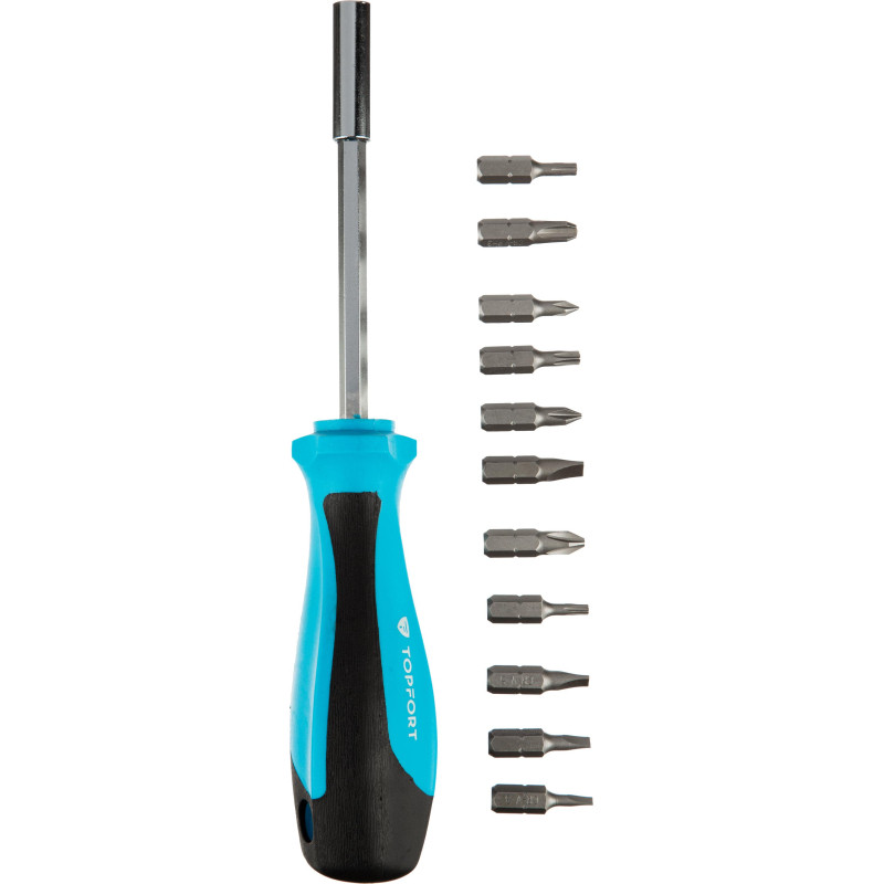 Отвертка с набором бит, 13 предметов TOPFORT (557113)