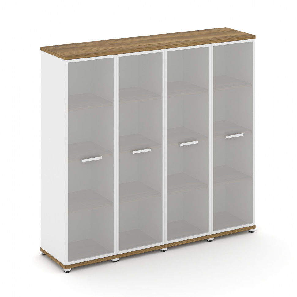 Concept Шкаф 4 узкие секции, 4 ниши CN.STU-446 RMW W Сандал Янтарный/Белый Бриллиант/Металл Белый/Са