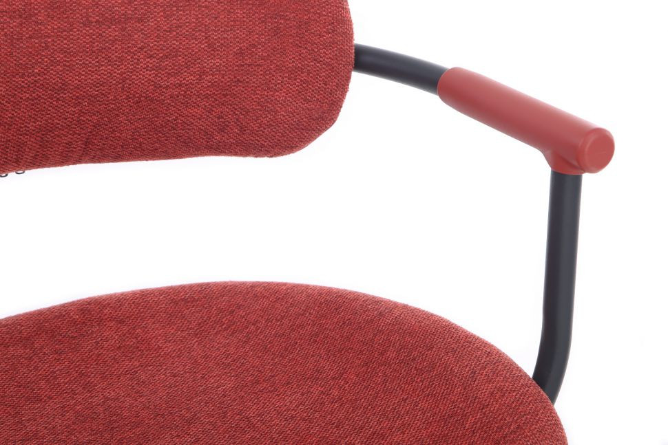 Кресло Kolin W-231 Чёрный каркас/Красная ткань 60-60-75*83