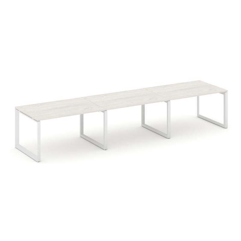Style Project Стол переговорный SN-59O.SPRG-022.3 Дуб Наварра/Металл Белый 3540*980*750