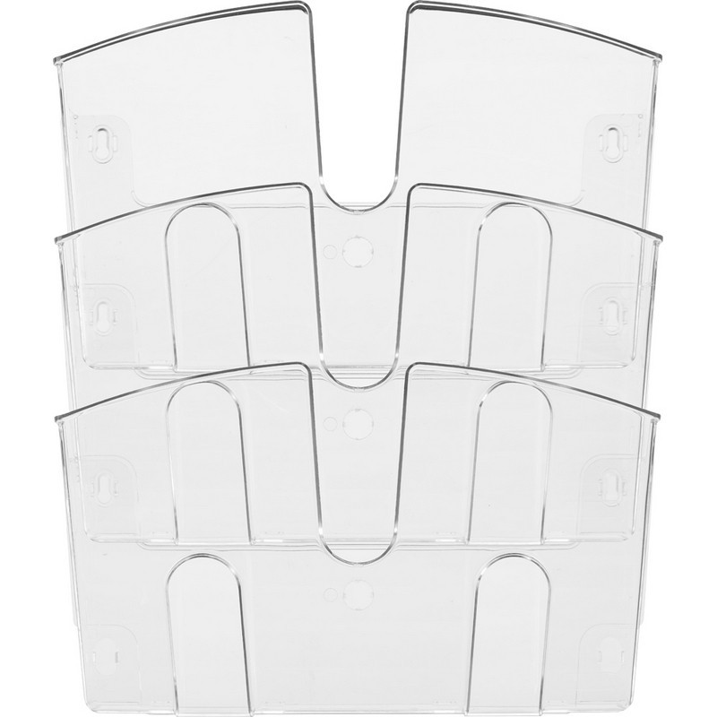 Лоток настенный Attache 3 отделения А4 горизонтальные прозрачный