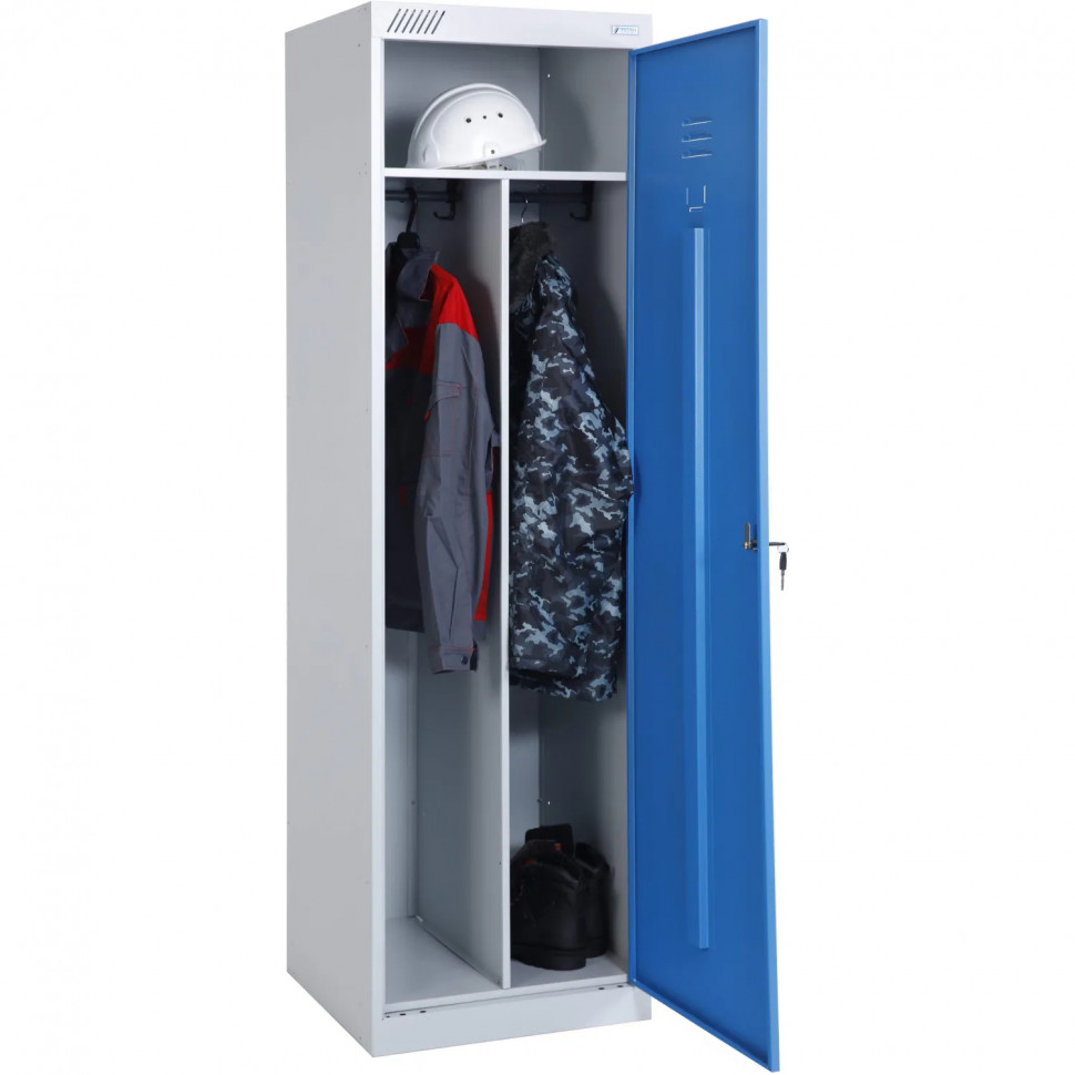 Шкаф для одежды металлический MZ_ШРЭК-21-530 1д в.530х500х1850, синий