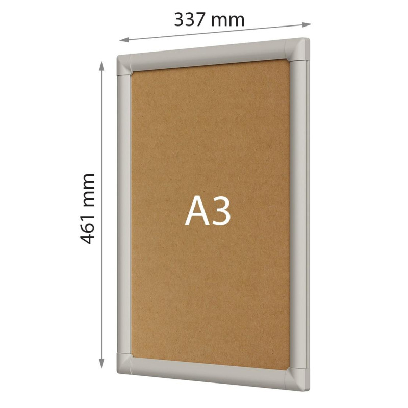 Рамка A3 Attache пласт.клик-профиль, углы прямоугольные, цвет серый Рамка A3 Attache пласт.клик-профиль, углы прямоугольные, цвет серый