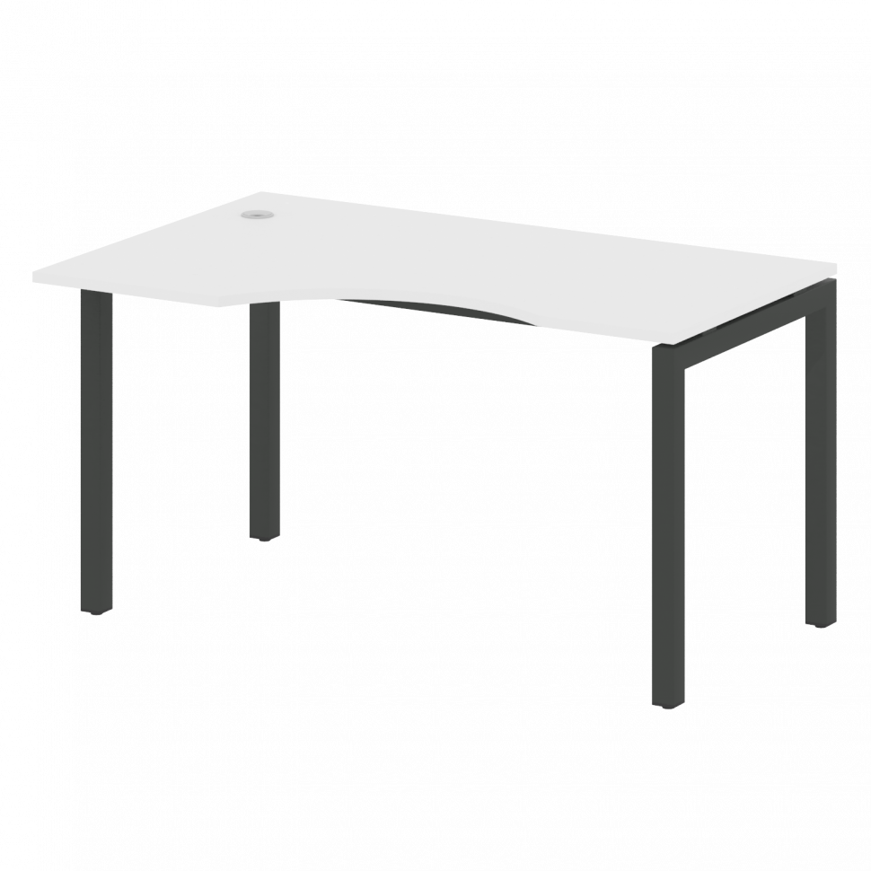 Metal System Quattro Стол криволинейный левый на П-образном м/к 50БП.СА-2 (L) Белый/Металл Антрацит Metal System Quattro Стол криволинейный левый на П-образном м/к 50БП.СА-2 (L) Белый/Металл Антрацит