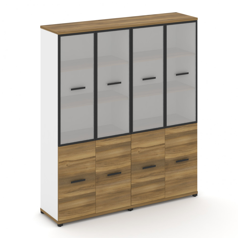 Concept Шкаф 2 широкие секции, 5 ниш CN.STS-522 RMB B Сандал Янтарный/Белый Бриллиант/Металл Черный/