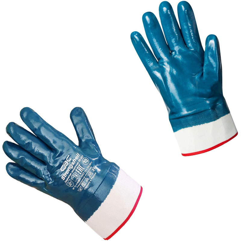Перчатки защитные STRONGSHELL арт.28-401 полное нитрилов.покрытие крага р10