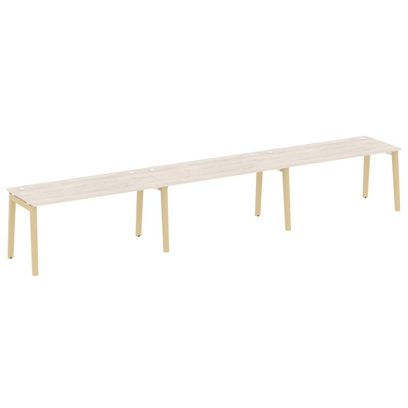 Onix Wood Рабочая станция OW.RS-3.4.7 Денвер Светлый/Дуб Светлый/Металл Белый 4740*720*750