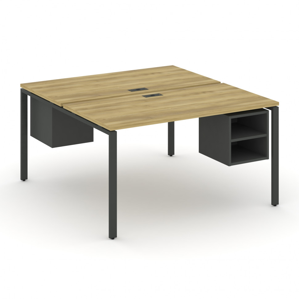 Concept Рабочая станция 2 сторонняя с подвесными тумбами на 2 места CN.DRS-106 Дуб Винченцо/Антрацит