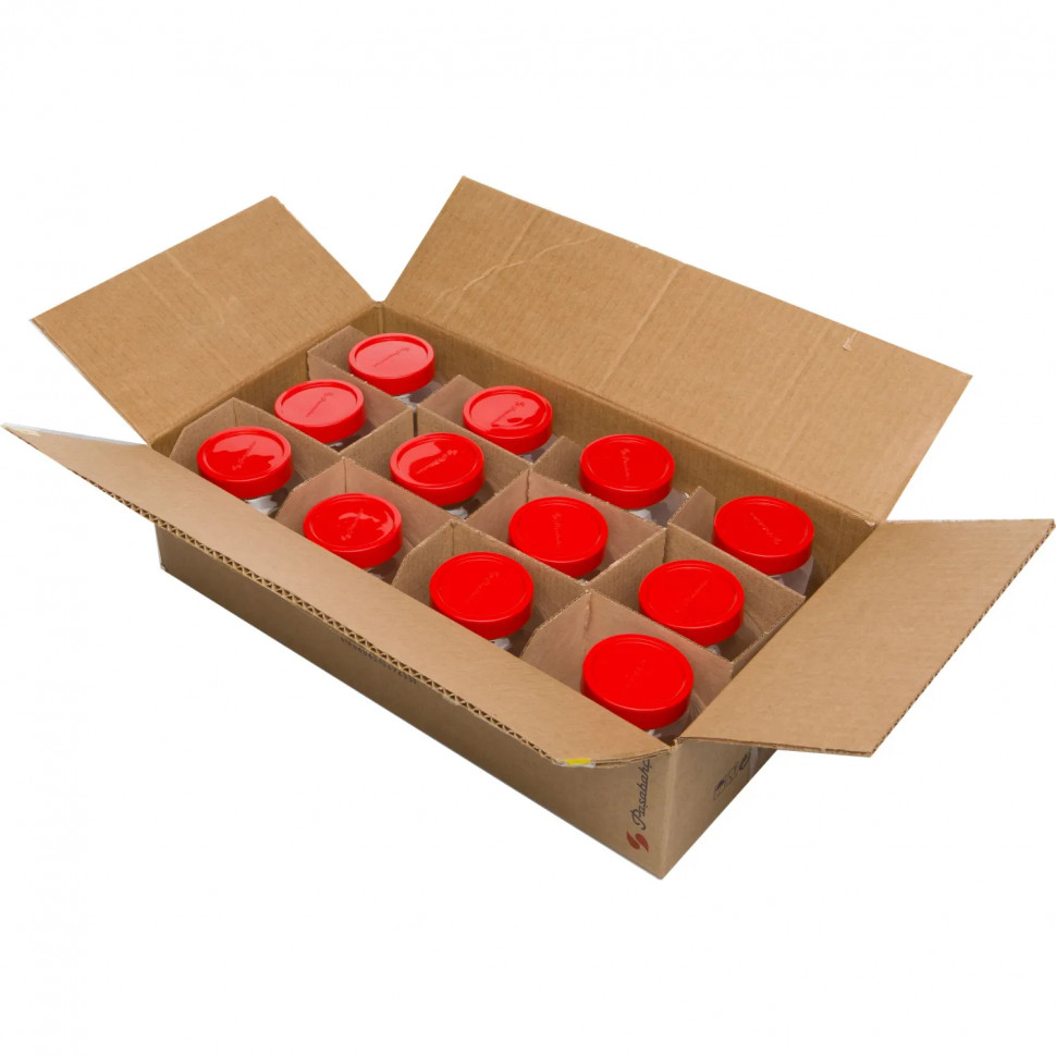 Набор банок с пласт. крышкой БЕЛЛА 200 мл стеклянные 12 шт/уп