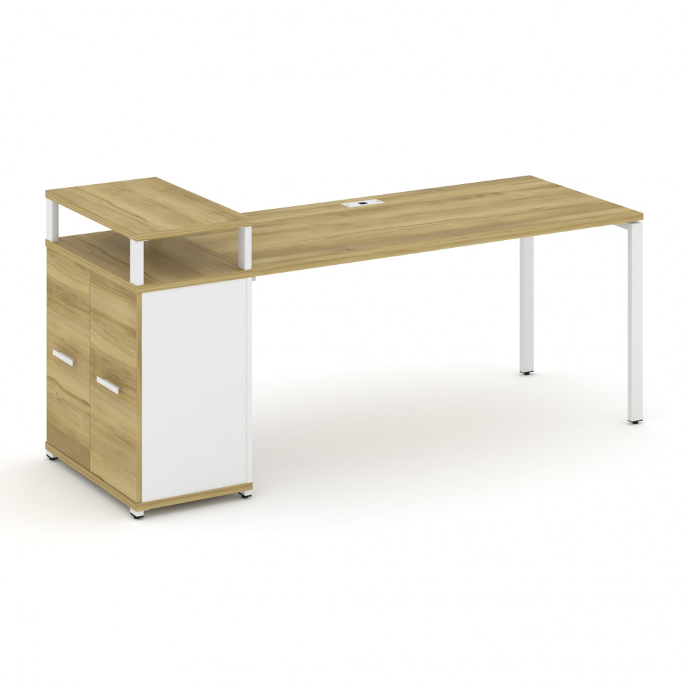 Concept Стол рабочий с опорным распаш. шкафом с верх. горизонтом CN.SP-224 W Дуб Винченцо/Белый Бри Concept Стол рабочий с опорным распаш. шкафом с верх. горизонтом CN.SP-224 W Дуб Винченцо/Белый Бри