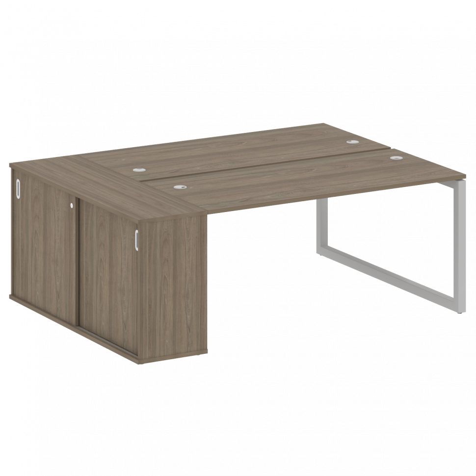 Metal System Quattro Рабочая станция с шкафом-купе на О-образном м/к 50БО.РС-СШК-1.4 Т Вяз Благородн