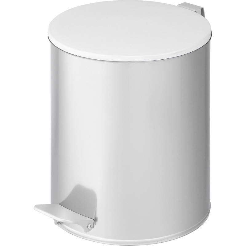 Ведро мусорное с педалью 15л стальное, хром, 250х330мм