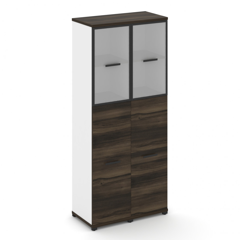 Concept Шкаф 2 узкие секции, 5 ниш CN.STU-525 RMB B Дуб Мали/Белый Бриллиант/Металл Черный/Сатин 836