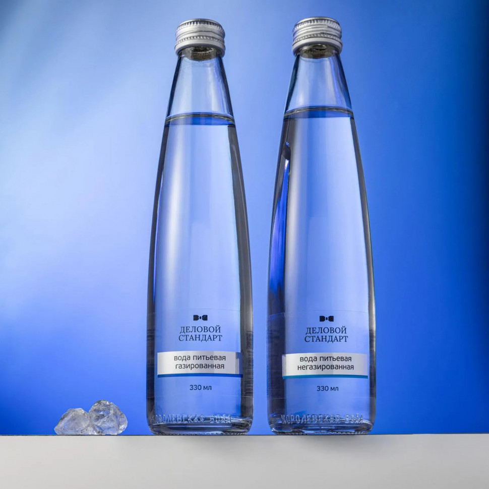Вода питьевая Деловой Стандарт газ стекло 0,33л СПб (U)