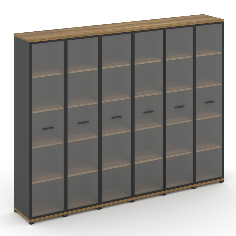 Concept Шкаф 6 узких секций, 5 ниш CN.STU-568 RPB A Сандал Янтарный/Антрацит/Металл Антрацит/Прозрач