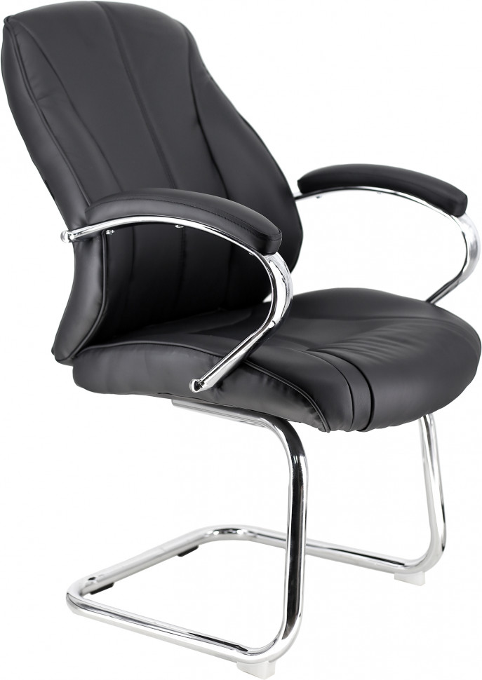 Кресло для посетителей Everprof Forum (Форум) CF Экокожа Черный