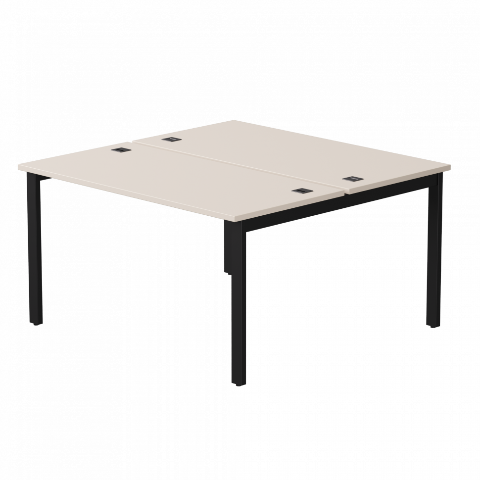 Бенч-система на 2 места Everprof EVO (ЭВО) на металлокаркасе 1380х670(1370)x755 Кашемир/Черный