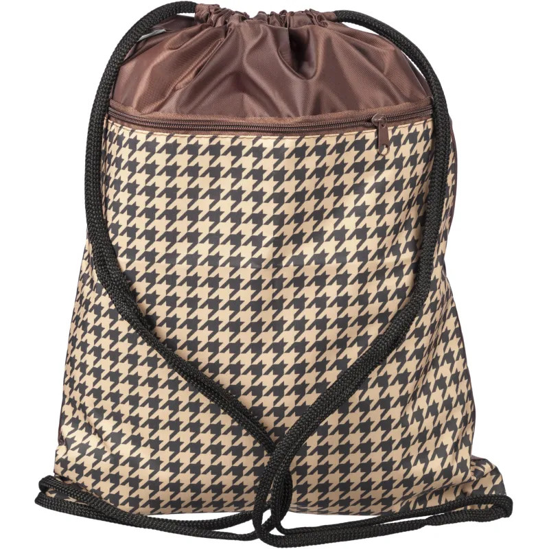 Мешок для обуви Комус Класс Fashion бежевый, 360х470 мм, карман, МО-26-2