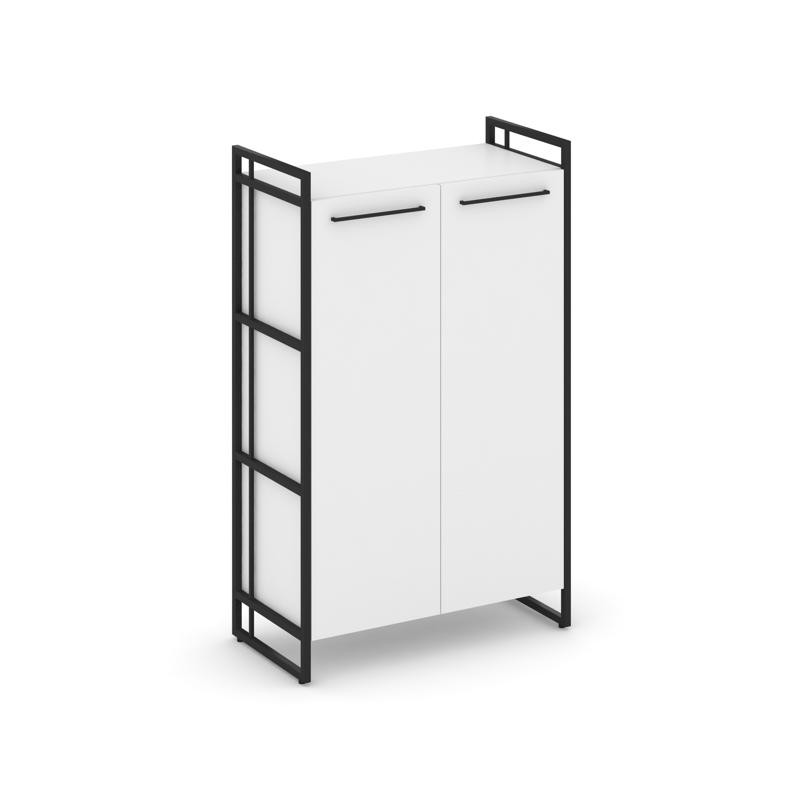 Rift Шкаф 3 ниши широкий RF.SS-31 Белый Бриллиант/Металл Черный/Черный Ручки 798*396*1286