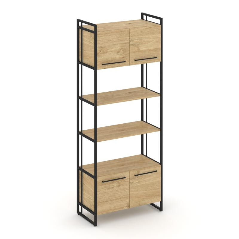 Rift Шкаф 5 ниш широкий RF.SS-54 Тиквуд Светлый/Металл Черный/Черный Ручки 798*396*2010