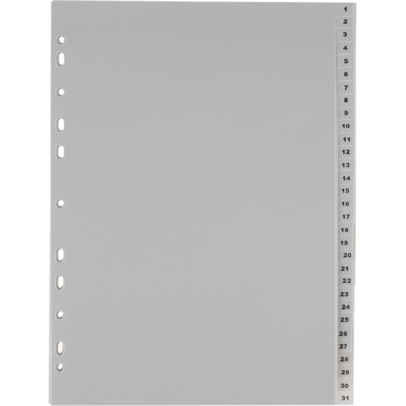 Разделитель листов из сер.пласт. с индексами Attache, А4,цифровой 1-31