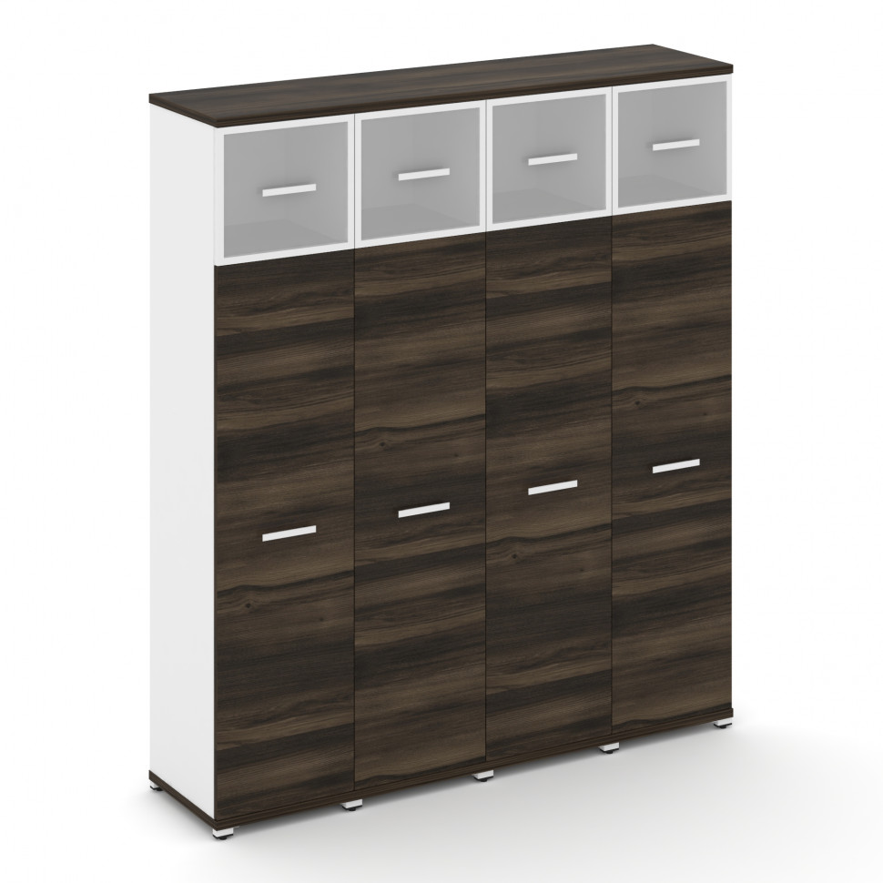 Concept Шкаф 4 узкие секции, 5 ниш CN.STU-547 RMW W Дуб Мали/Белый Бриллиант/Металл Белый/Сатин 1668