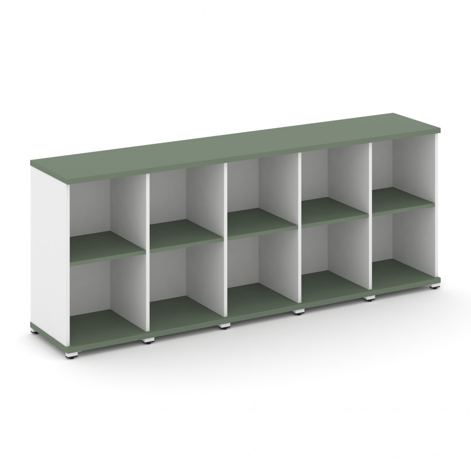 Concept Стеллаж 5 узких секций, 2 ниши CN.STU-250 Кобо/Белый Бриллиант/Металл Белый 2084*420*818