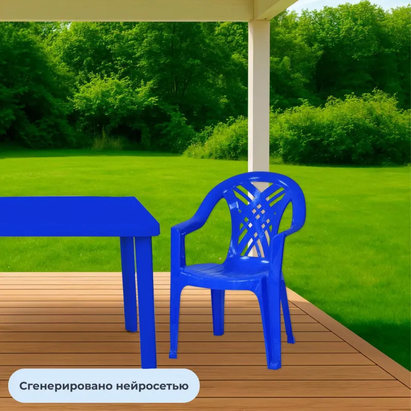 Кресло пластиковое SPG_ №6 Престиж-2, синее