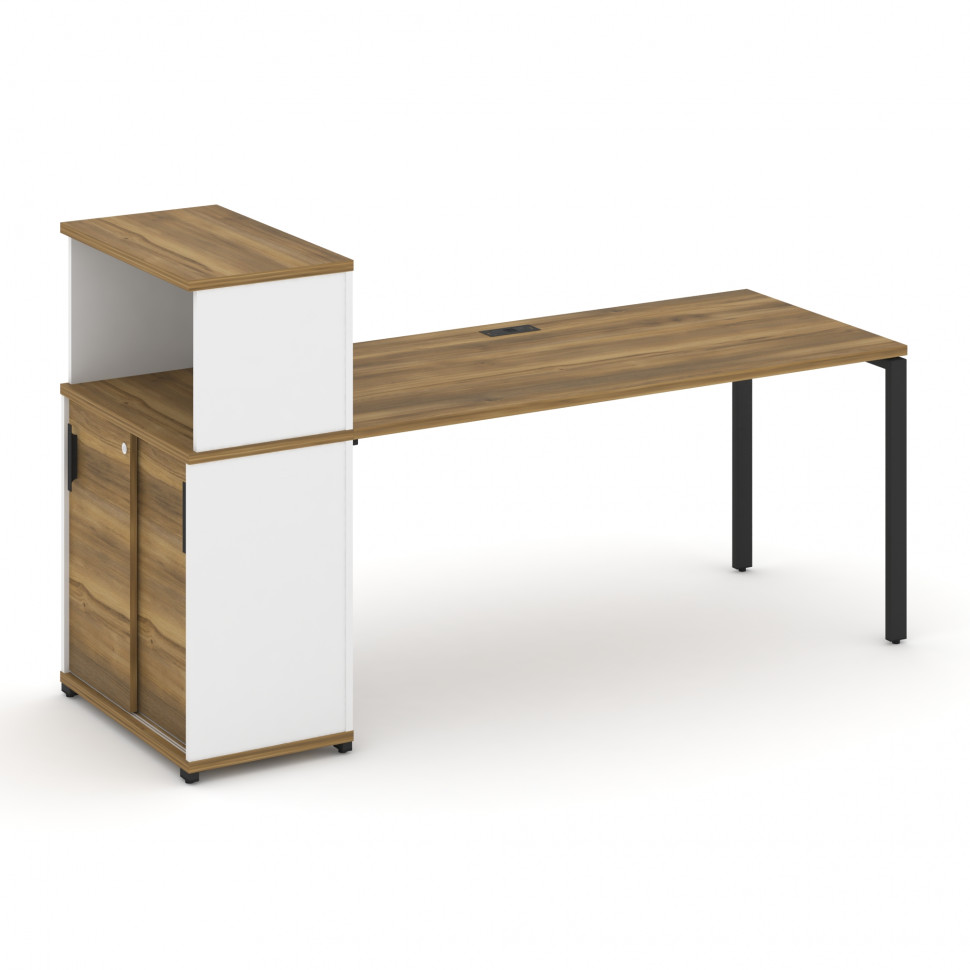 Concept Стол рабочий с опорным шкафом-купе с надставкой низ. CN.SP-240 B Сандал Янтарный/Белый Брилл Concept Стол рабочий с опорным шкафом-купе с надставкой низ. CN.SP-240 B Сандал Янтарный/Белый Брилл