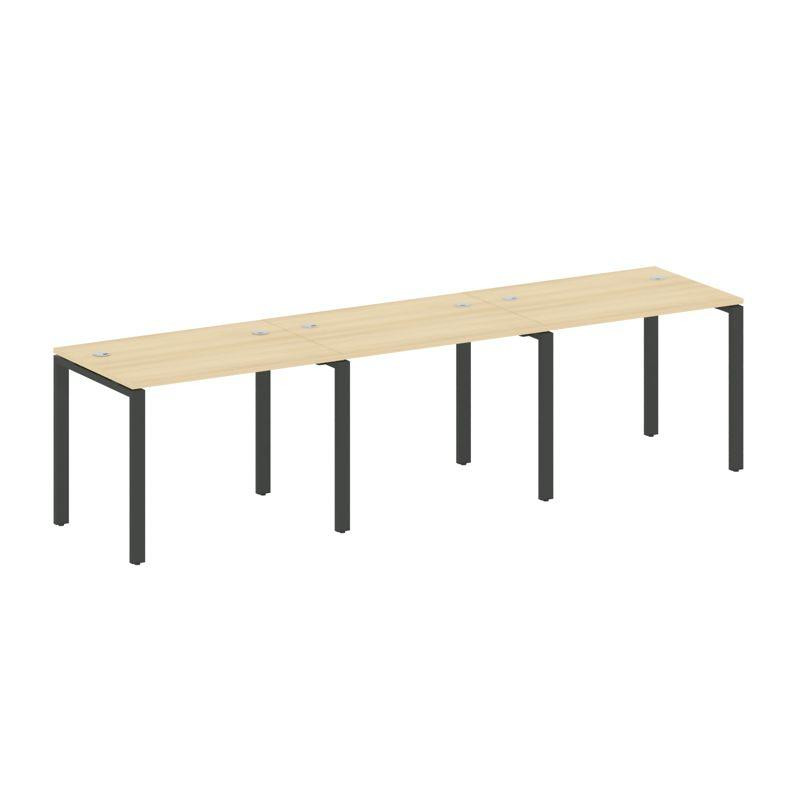 Metal System Рабочая станция на 3 места на П-образном м/к БП.СМ-3.1 Акация Лорка/Металл Антрацит 300