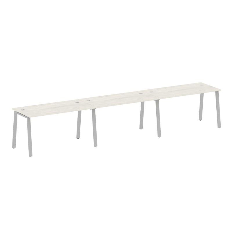 Metal System Рабочая станция на 3 места на А-образном м/к БА.СМ-3.3 Дуб Наварра/Металл Серый 4200*72