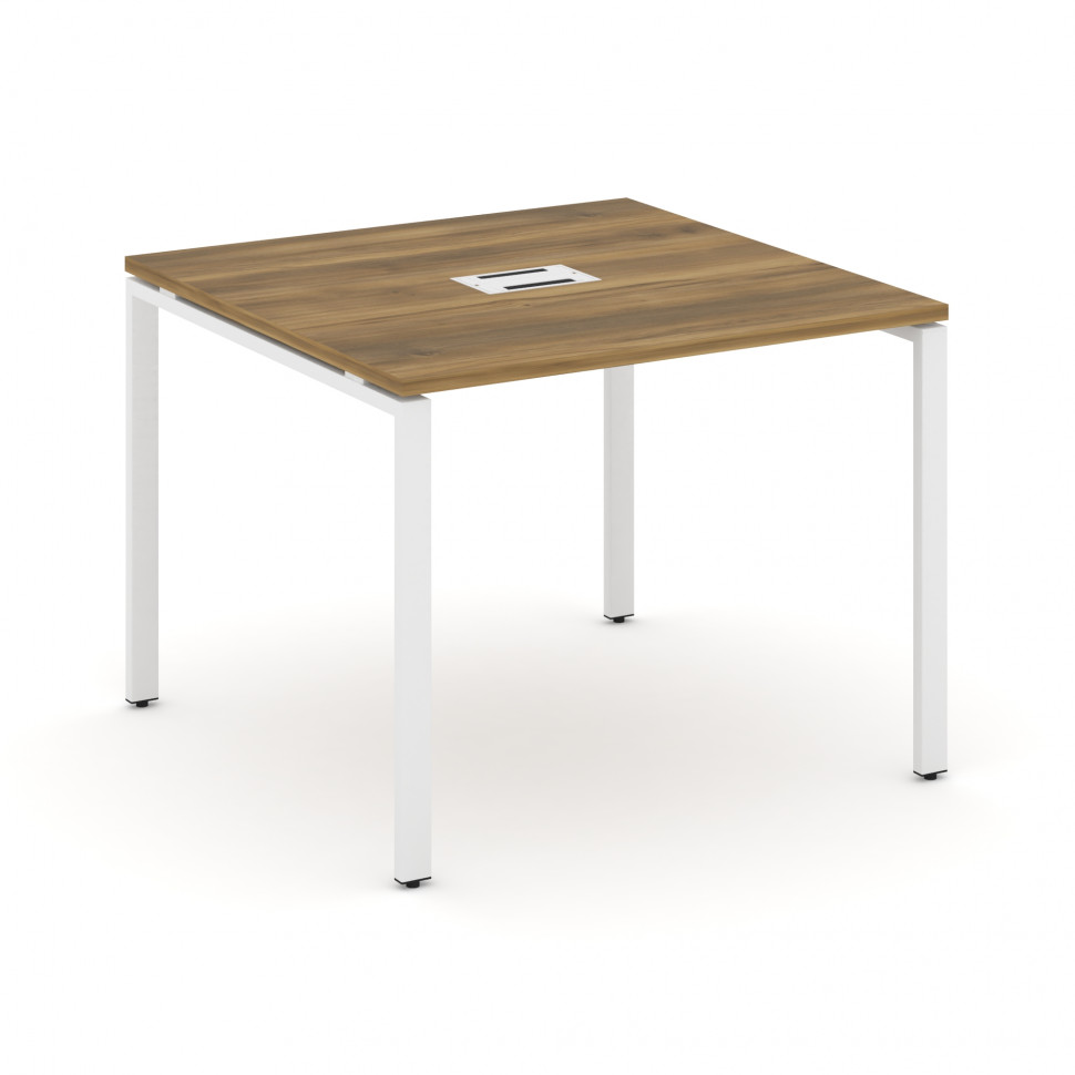 Concept Стол переговорный (1 столешница) CN.PRG-011 Сандал Янтарный/Металл Белый 980*980*750 Concept Стол переговорный (1 столешница) CN.PRG-011 Сандал Янтарный/Металл Белый 980*980*750