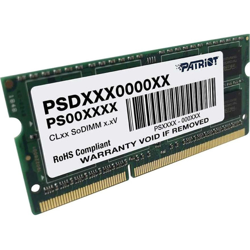 Модуль памяти Patriot DDR3L SO-DIMM 8Gb 1600МГц CL11 (PSD38G1600L2S)