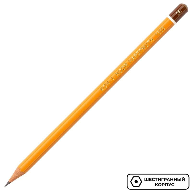 Карандаш чернографитный KOH-I-NOOR 1500/2B б/ласт, Чехия
