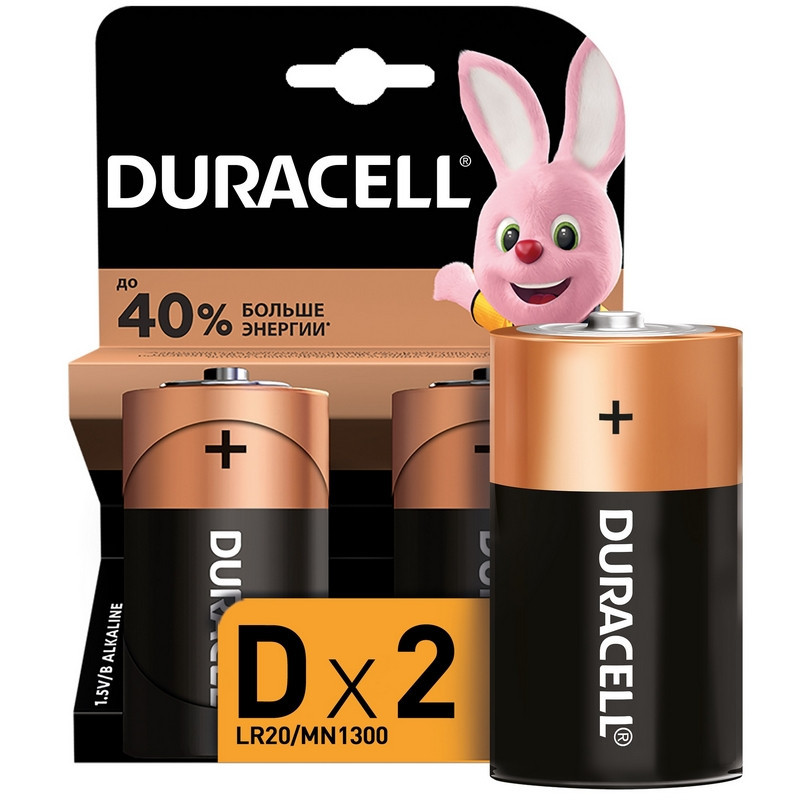 Батарейка DURACELL BASIC D/LR20-2BL Батарейка DURACELL BASIC D/LR20-2BL